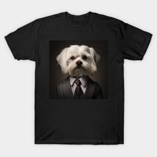 Maltese Dog in Suit T-Shirt